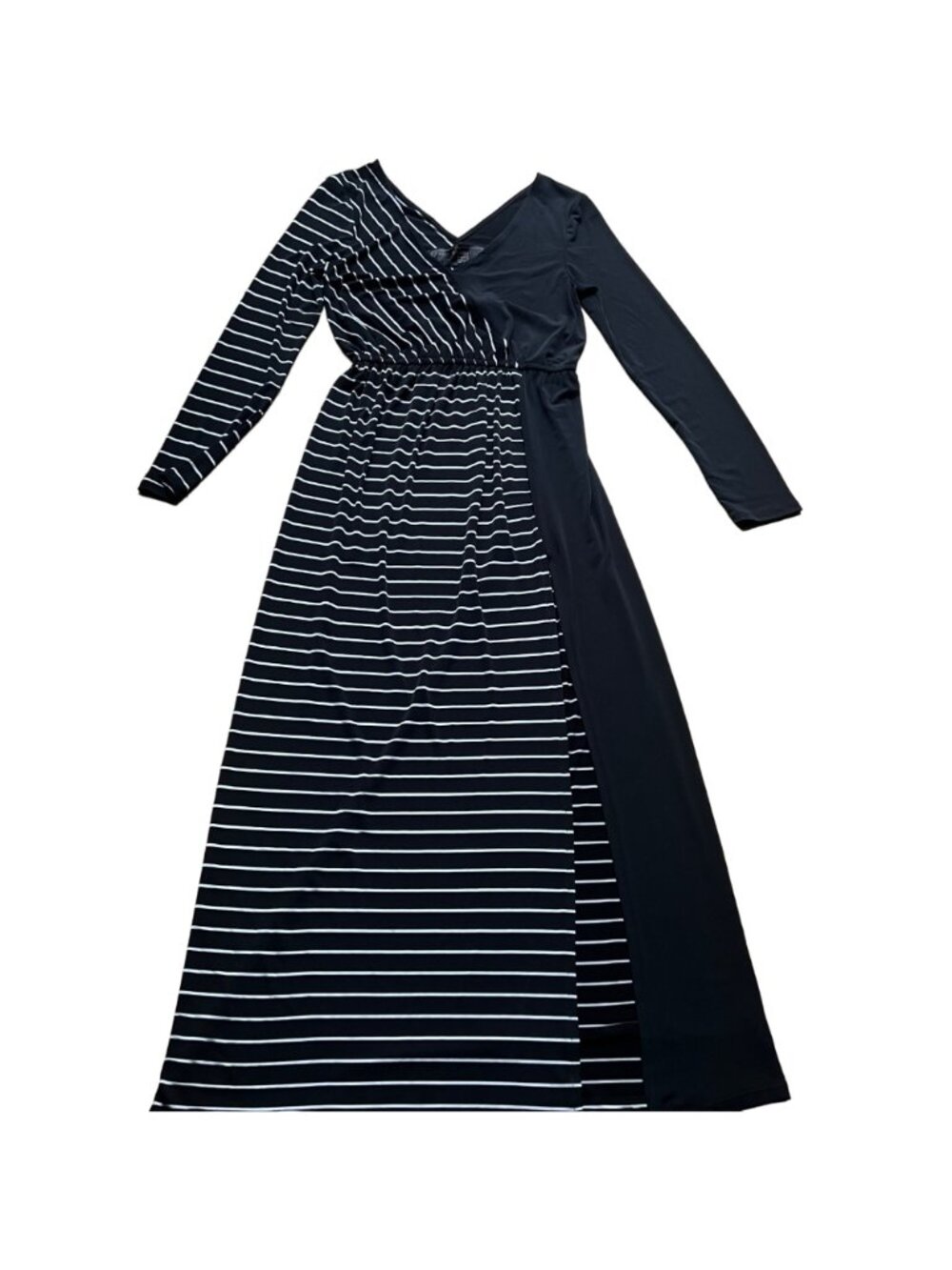 Whimsigoth New Romantics Free People M Black & White Striped Referee Maxi Dress - Picture 3 of 16